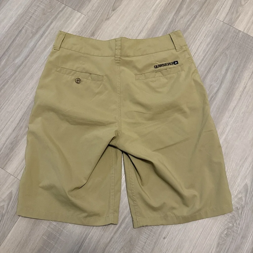 Quiksilver Amphibians Board‎ Shorts Men's 29  Brown Logo Hook Loop Snap Pockets